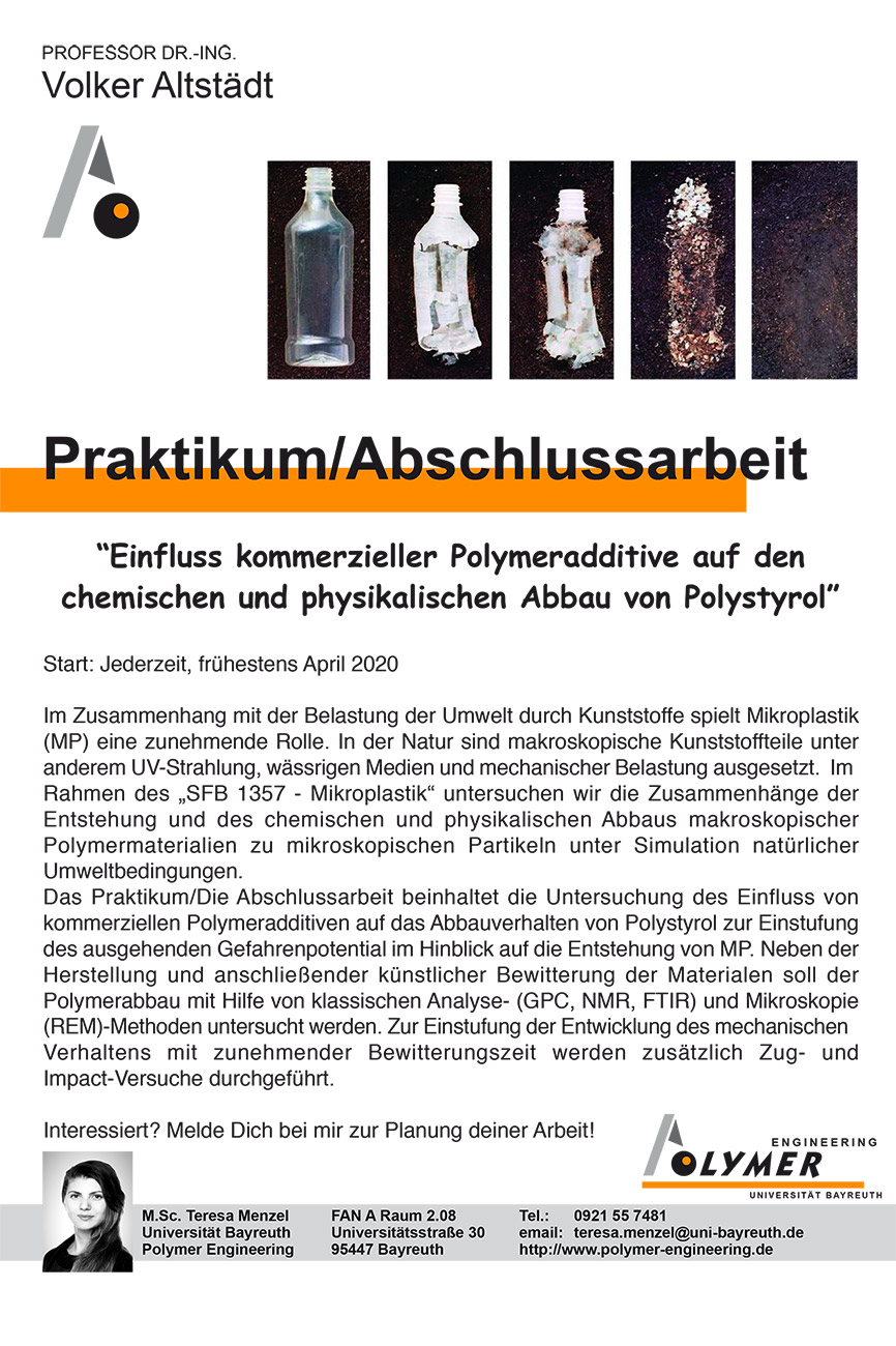Thema für Abschlussarbeit und Praktikum | Polymer Engineering Bayreuth